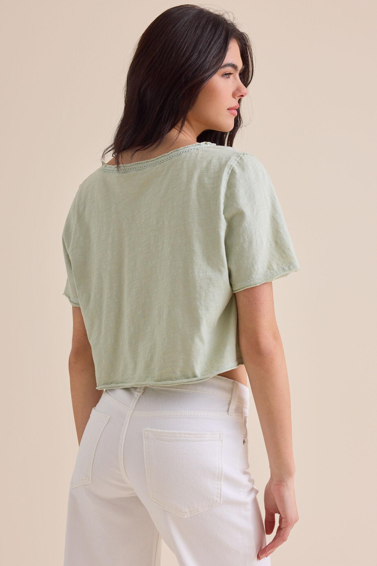 Vera Cropped Lace Tee Product Image
