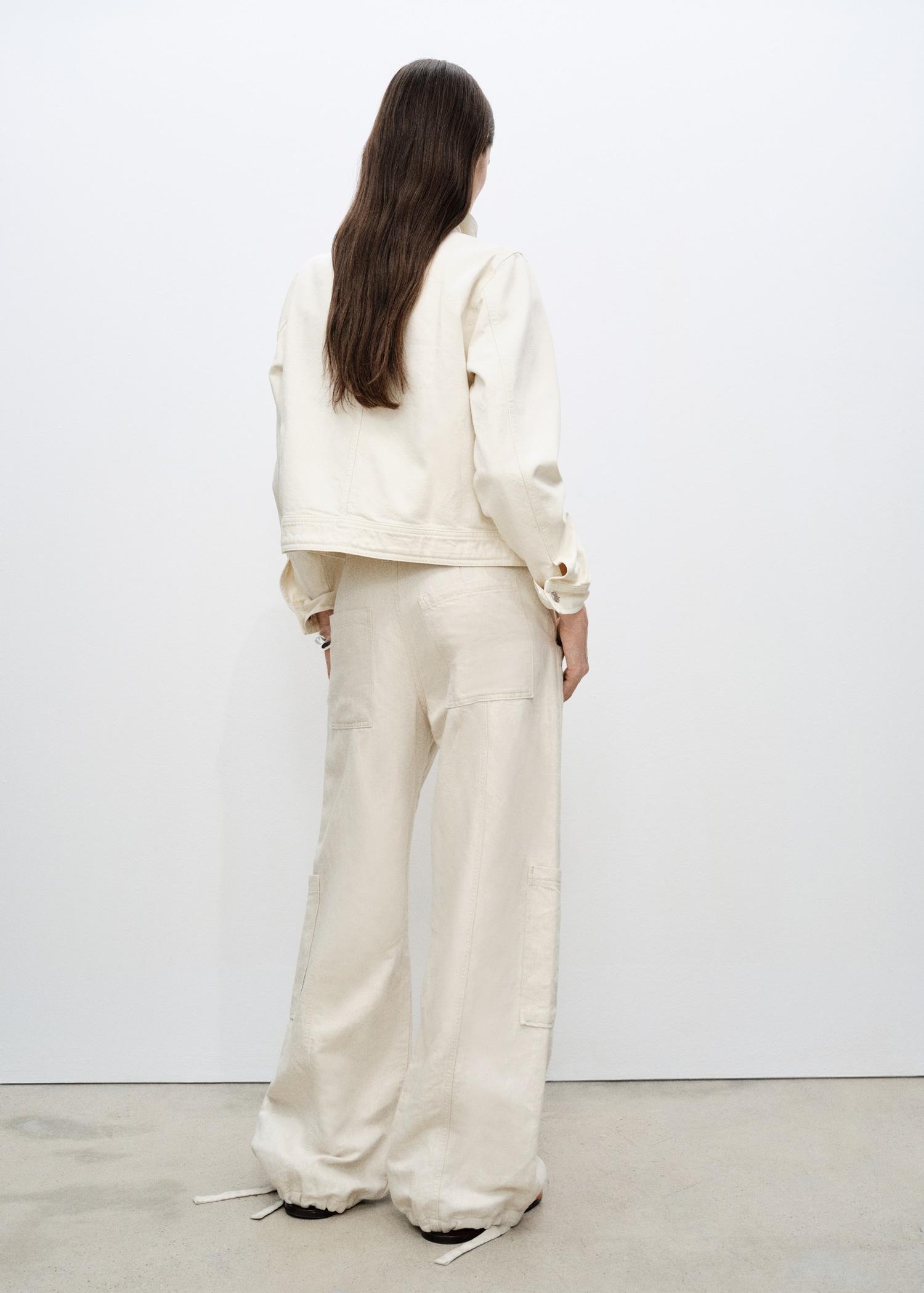 Cotton jacket with high collar and pockets - Women | MANGO USA Product Image