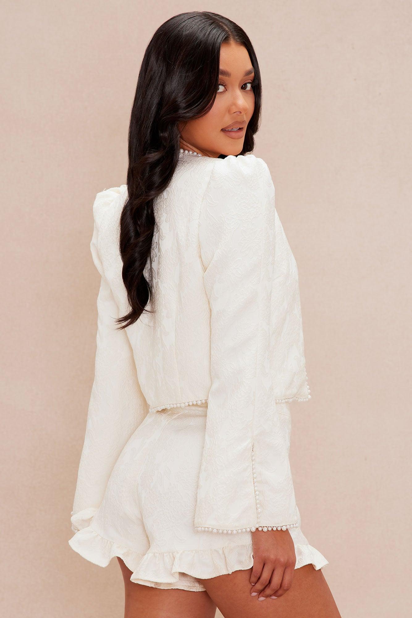 Amara Jacquard Short Set - Cream Product Image