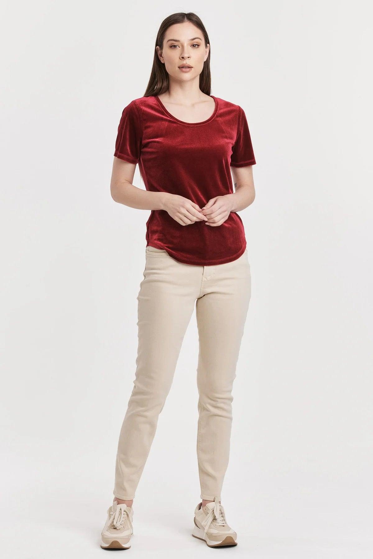 Aimee Scoop Neck Velvet Top Product Image