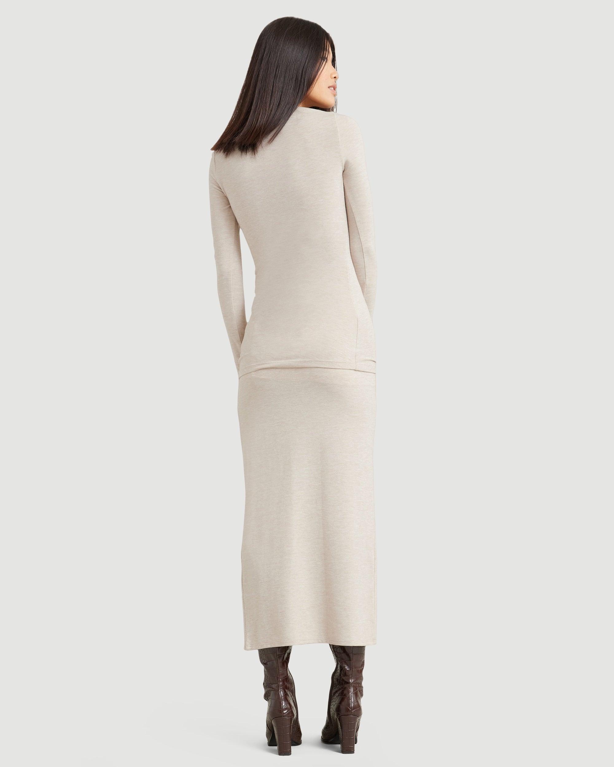 Kiki Ruched Side-Slit Midi Skirt Product Image