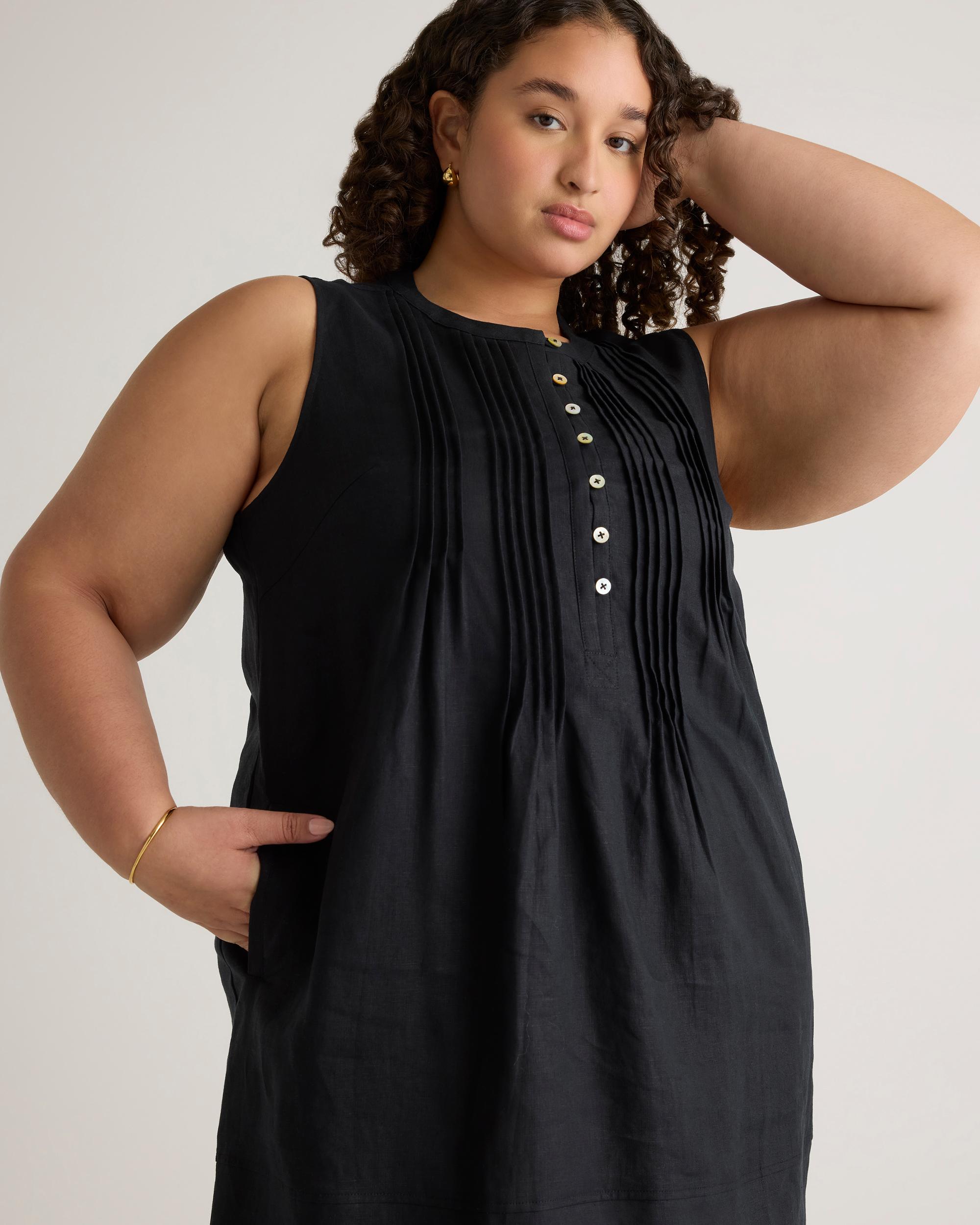 Quince | Women's 100% European Linen Sleeveless Swing Dress Product Image