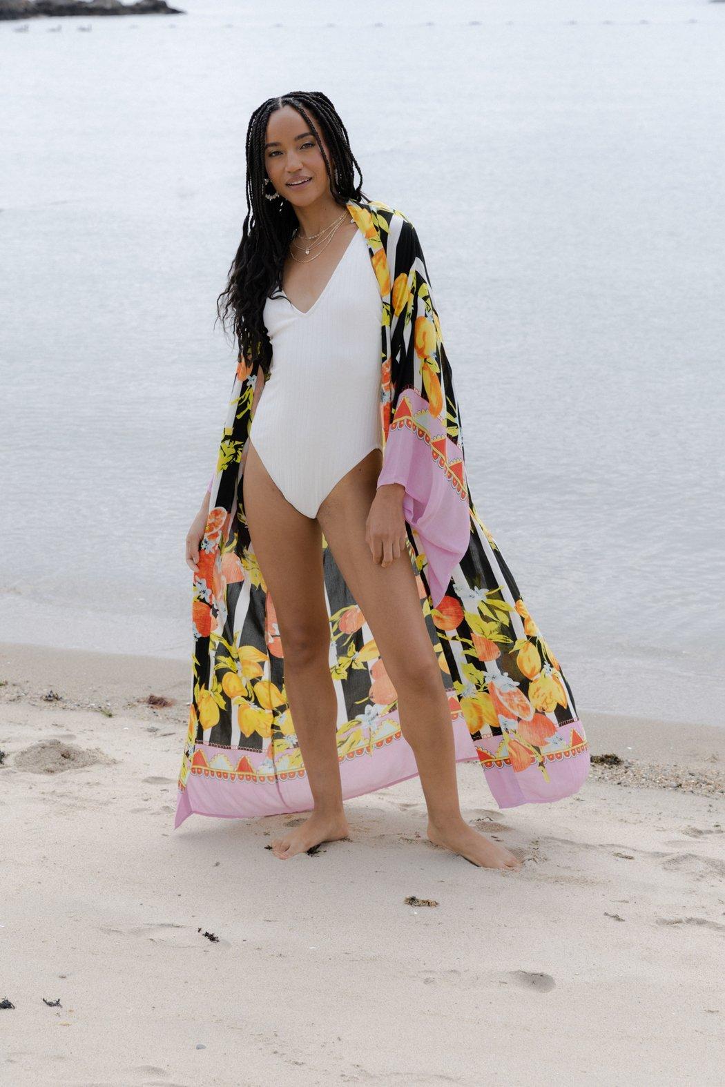 Citrus Print Kimono Long Product Image