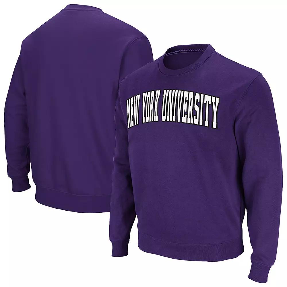 Men's Colosseum Purple NYU Violets Arch & Logo Pullover Sweatshirt,  Product Image