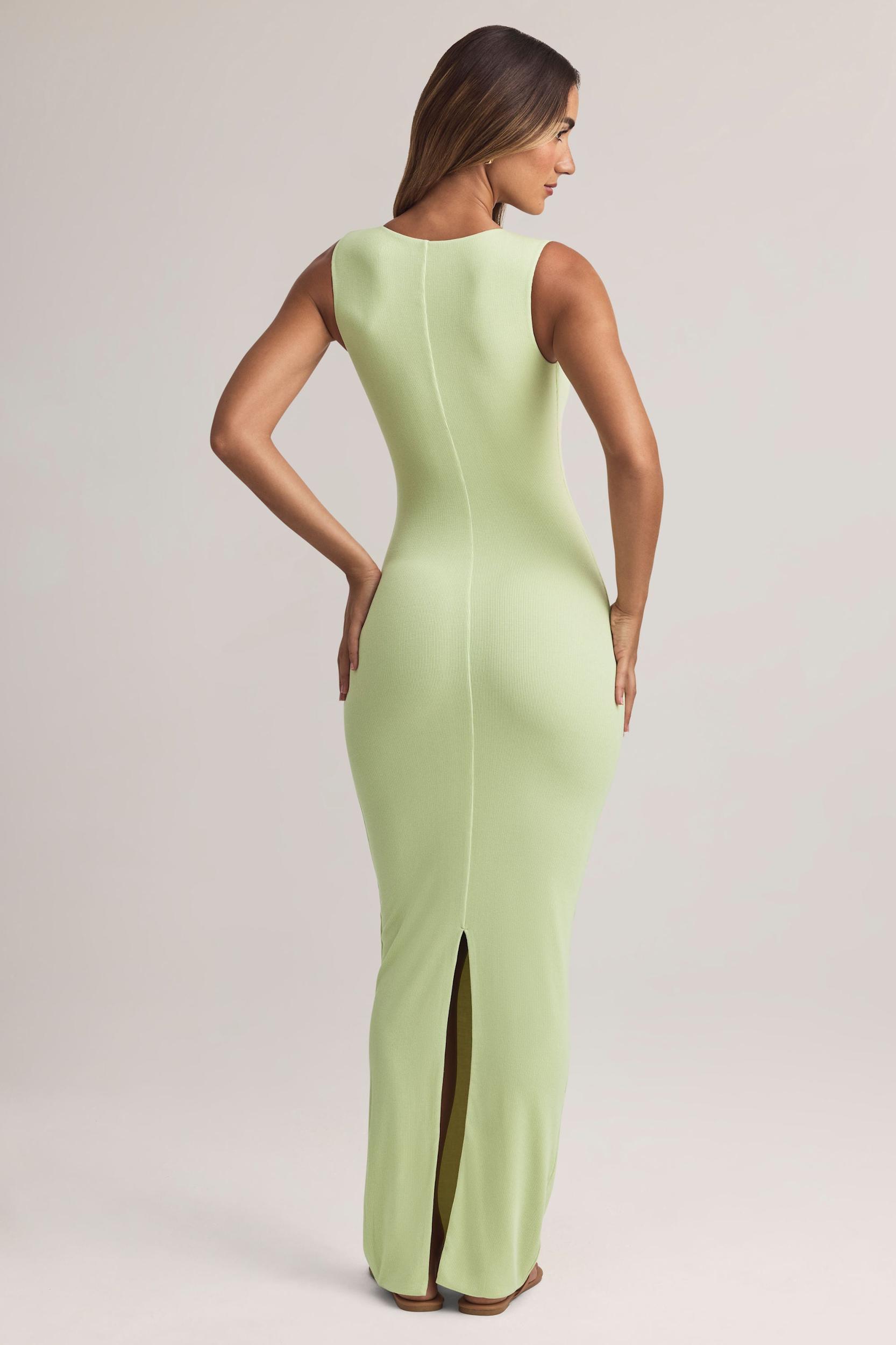 Modal Button-Detail Maxi Dress in Sage Green Product Image