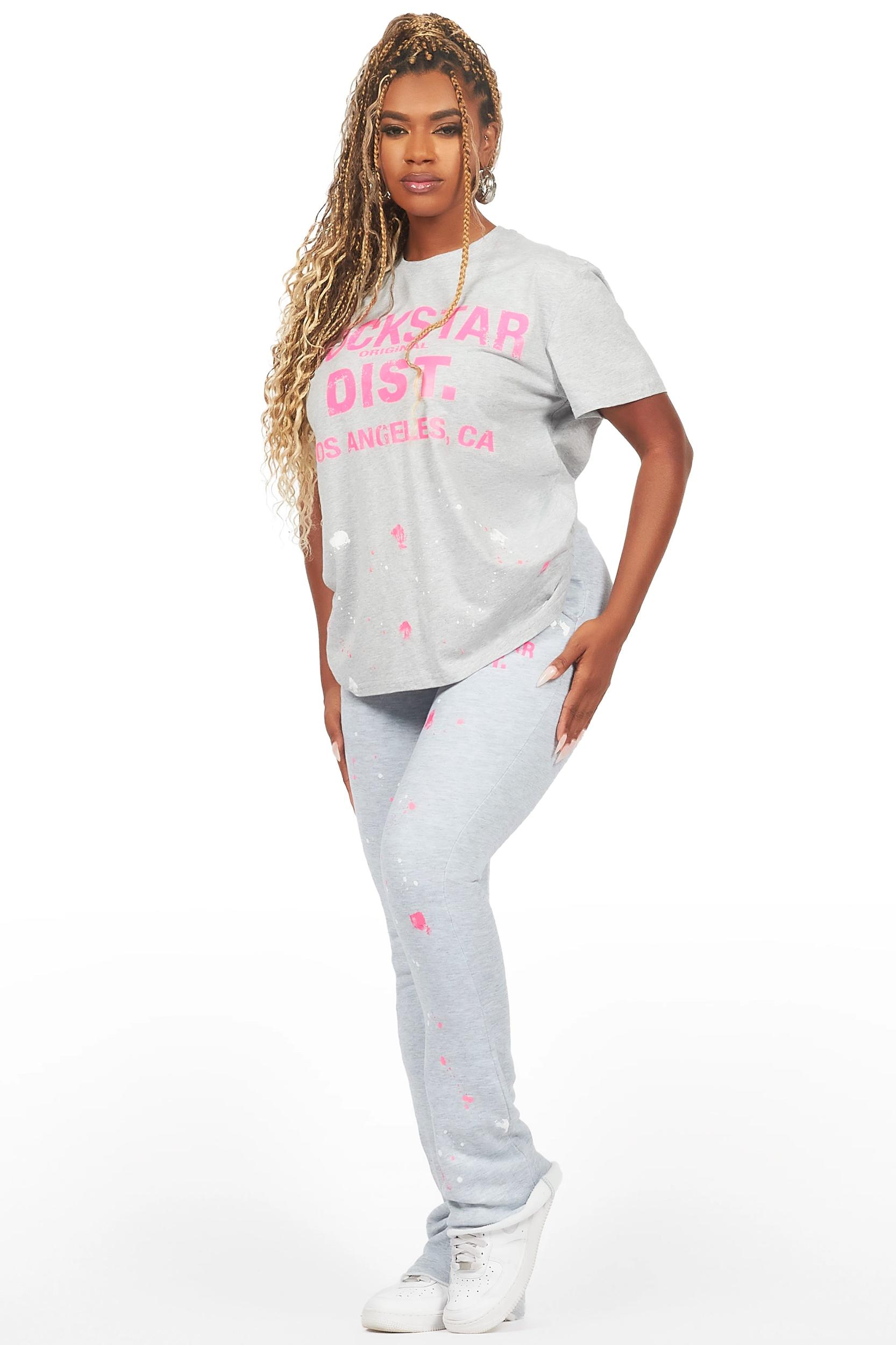Jalynn Heather Grey T-Shirt Trackset Female Product Image