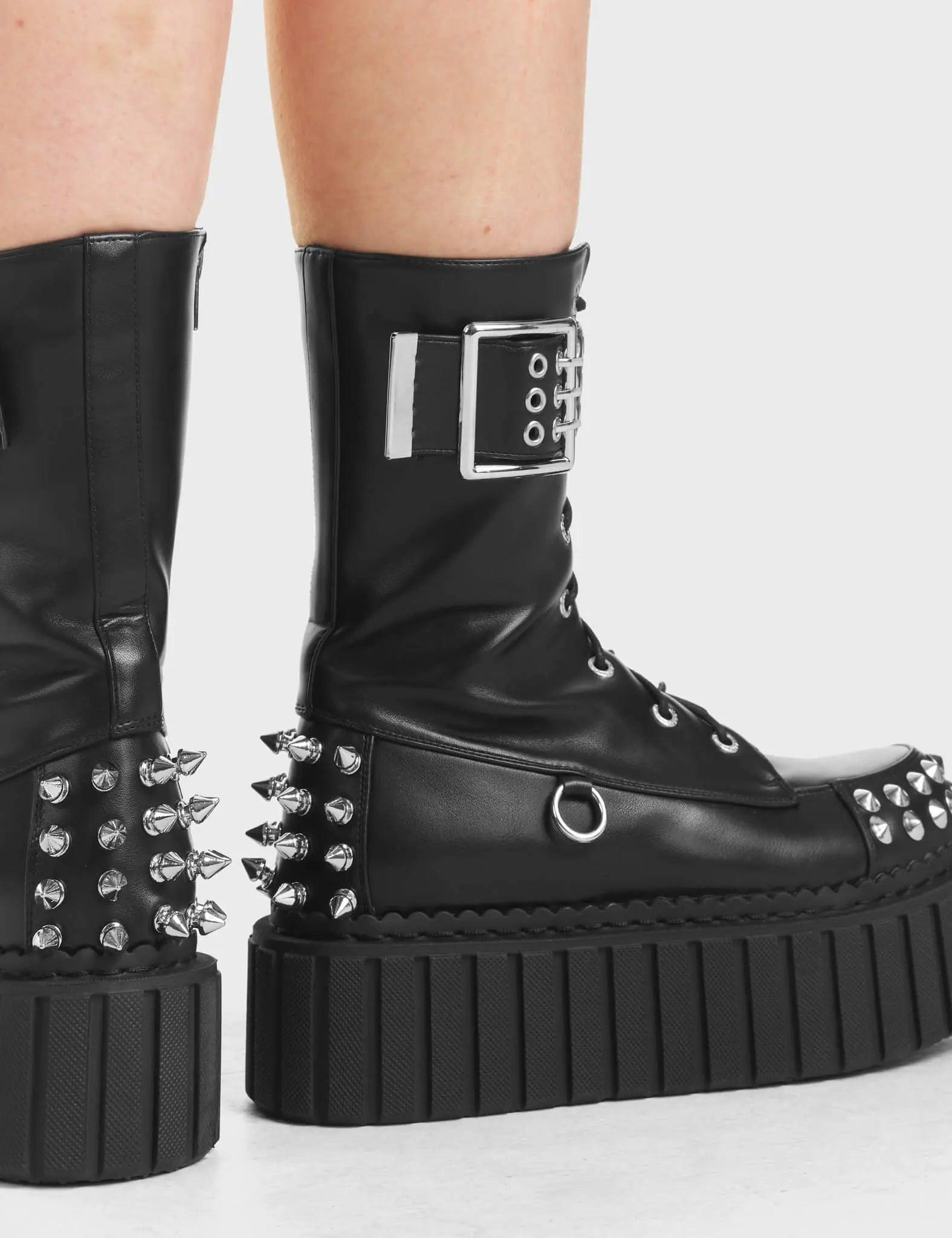 Crystal Clear Chunky Creeper Ankle Boots Product Image