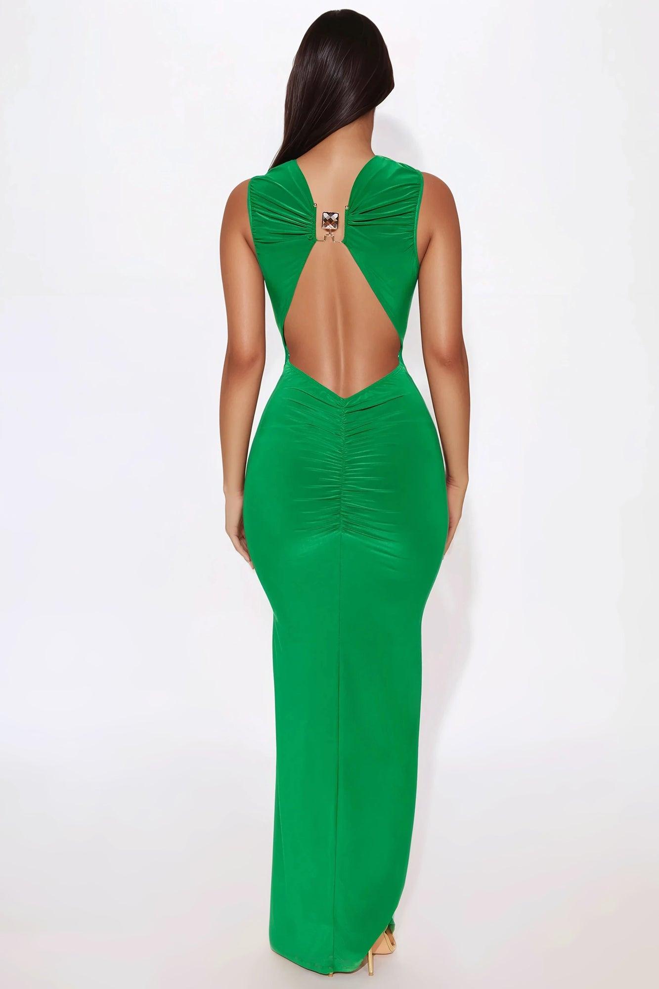 Vanessa Sleeveless Maxi Dress - Kelly Green Product Image