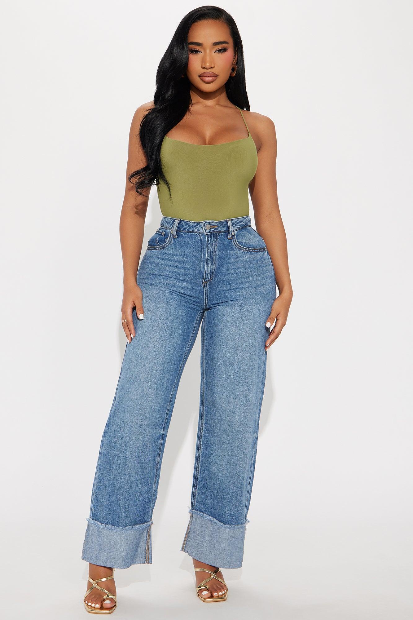 Natasha Double Lined Cami Bodysuit - Olive Product Image