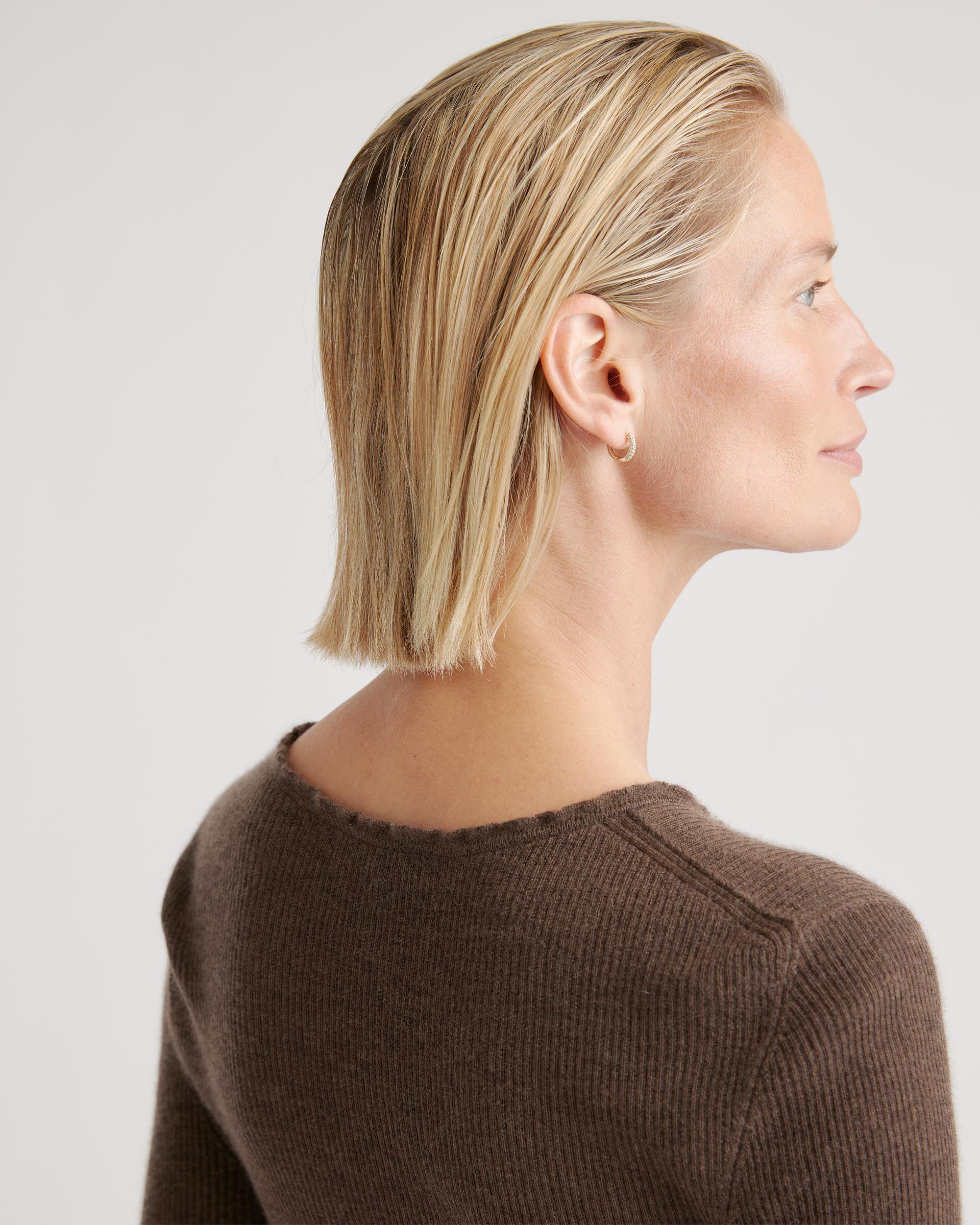 Quince | Women's Featherweight Cashmere Ribbed Crewneck Sweater Size XS Product Image