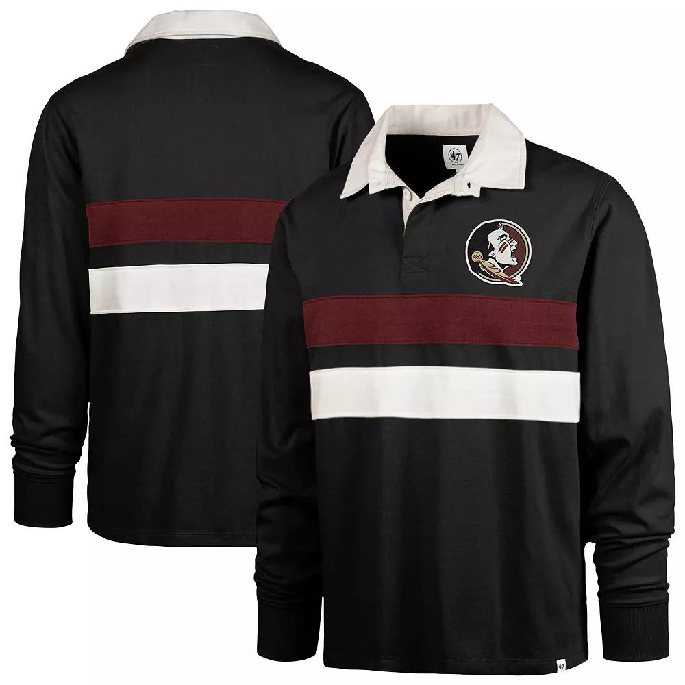 Men's '47 Purple Washington Huskies Clubhouse Knox Thames Long Sleeve Rugby Polo,  Product Image