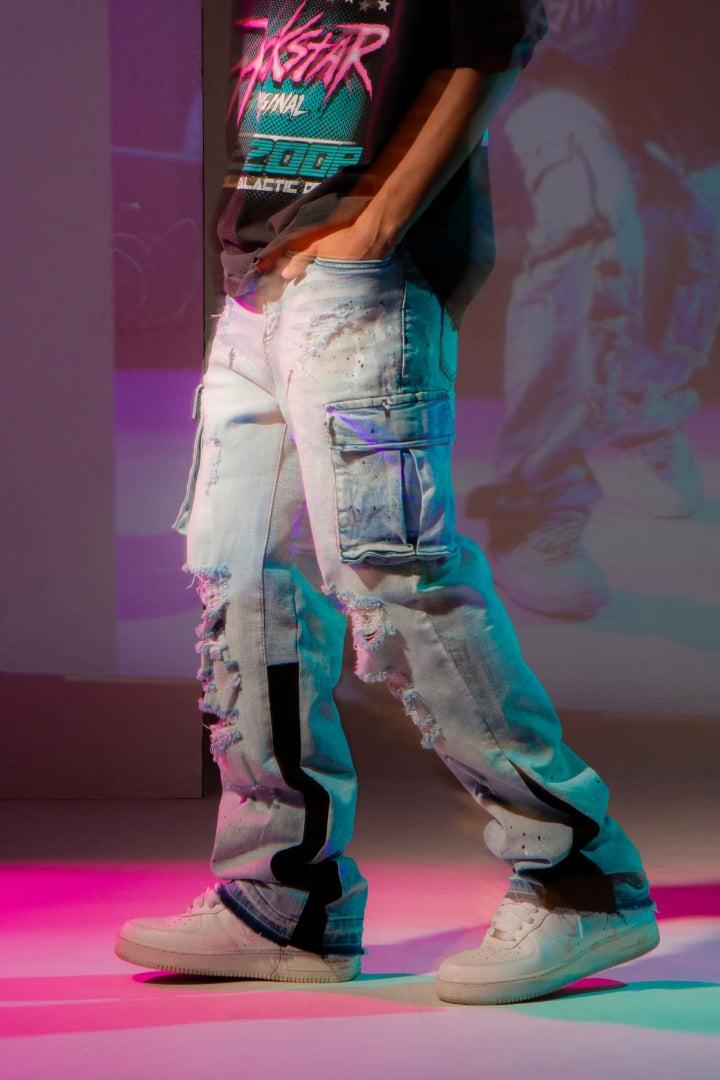 Dubaku Blue Baggy Fit Jean Male Product Image