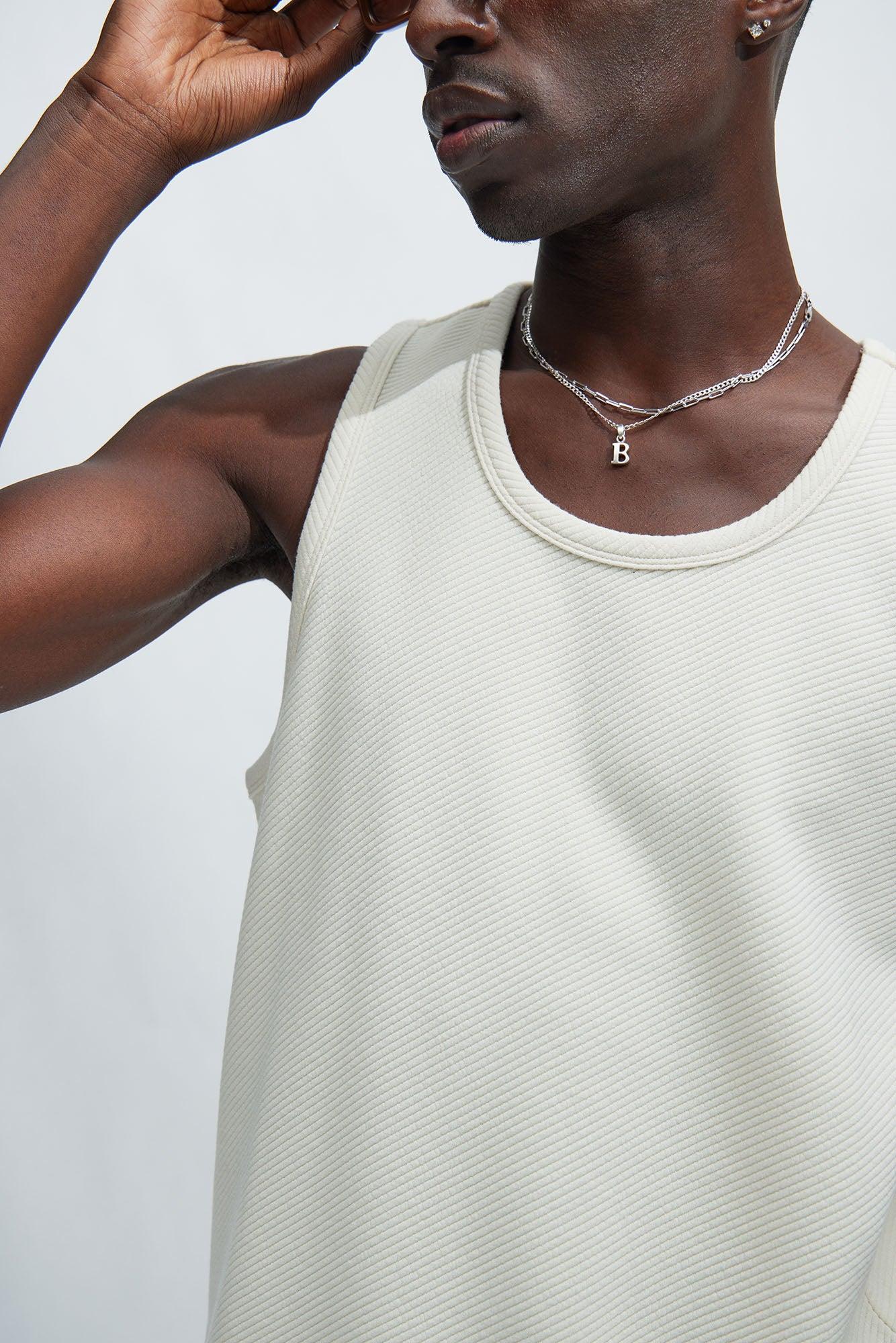 Kina Textured Tank - Off White Product Image