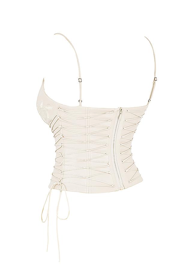 Antonella  off white vegan leather corset - sale Product Image