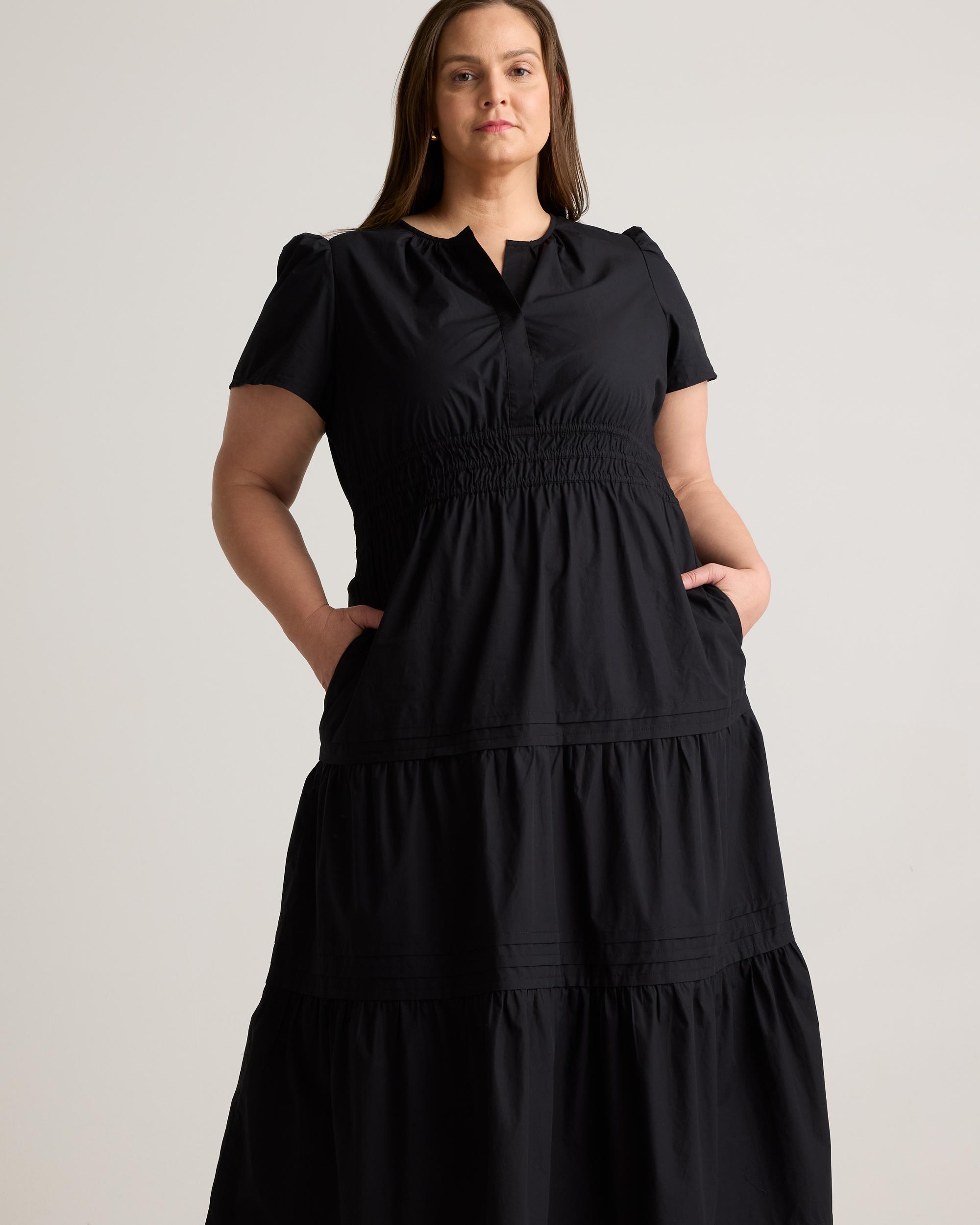 Quince | Women's Poplin Tiered Maxi Dress Organic Cotton Product Image