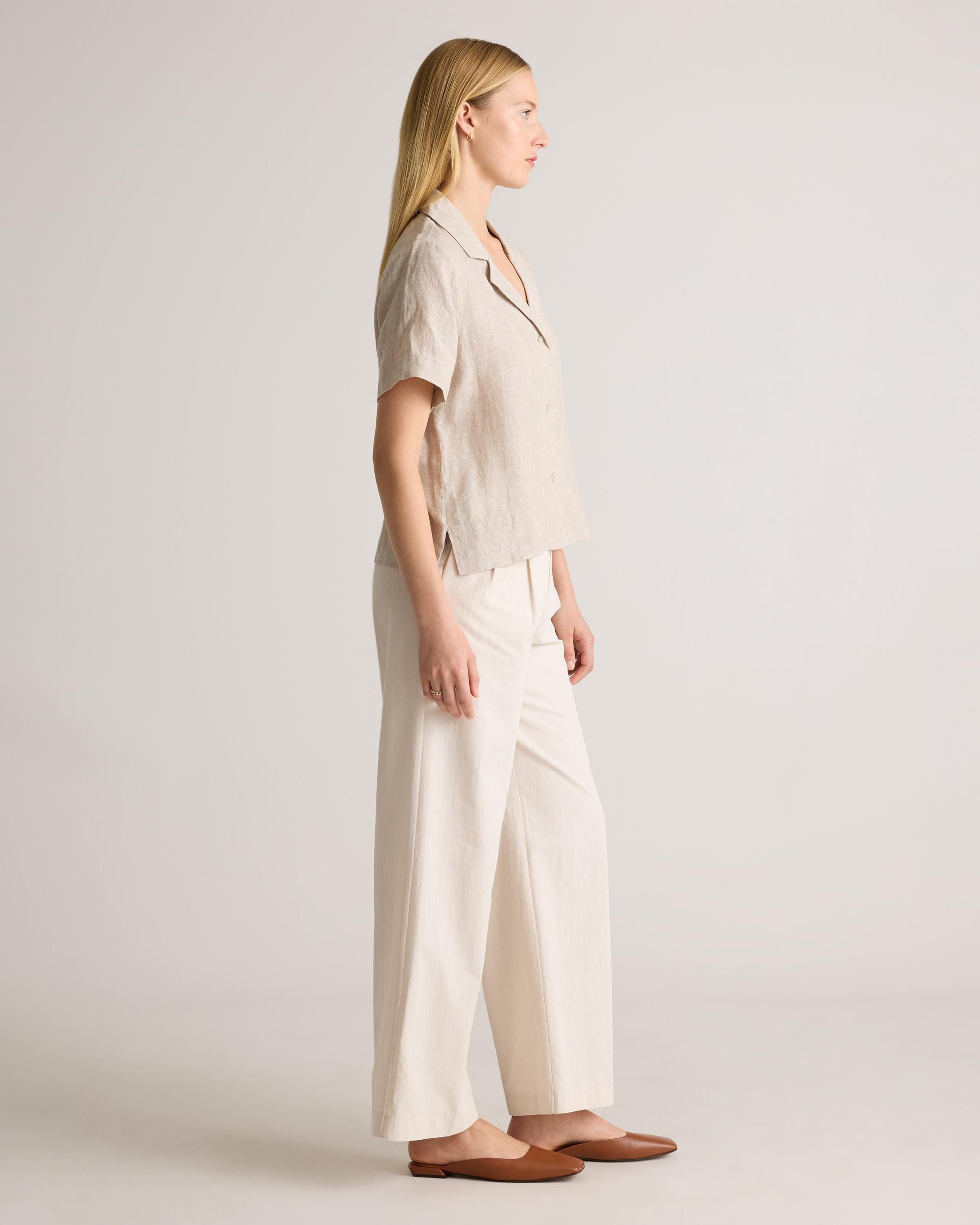 Quince | Women's 100% European Linen Short Sleeve Shirt Size XS Product Image