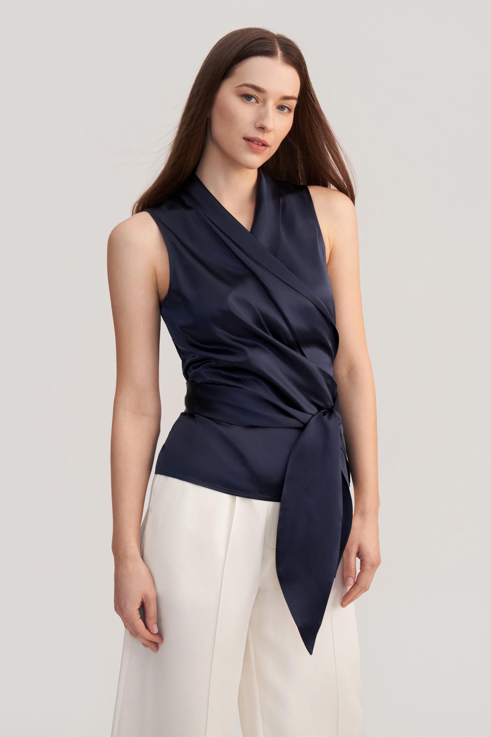 LILYSILK Women Silky Tops Black Bow-Knot Elegant Light and Soft 100% Grade 6A Mulberry Silk 2 Product Image