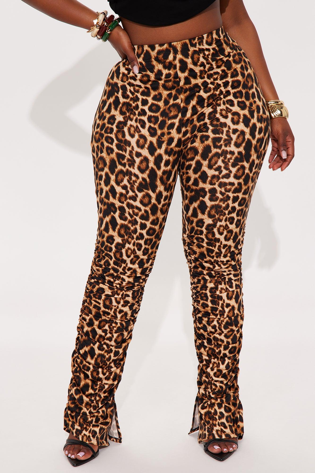 Labeled Leopard Stacked Skinny Pant - Leopard Female Product Image