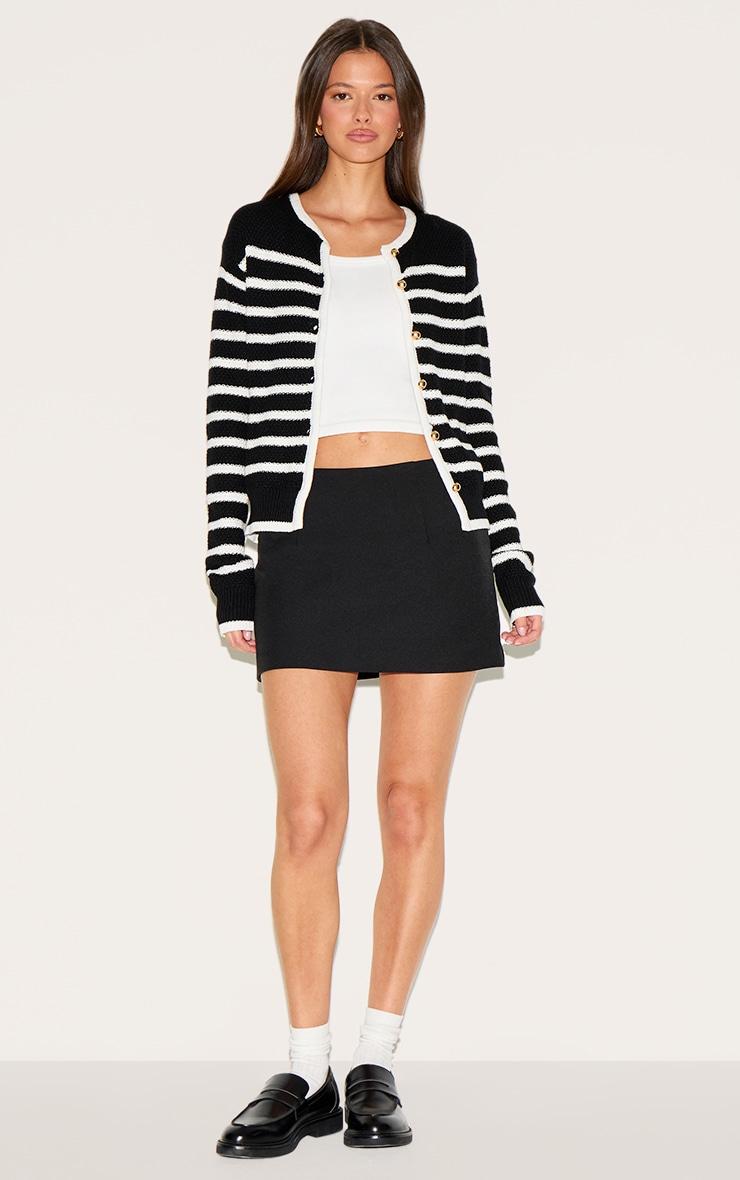 Black Stripe Knitted Cardigan Product Image