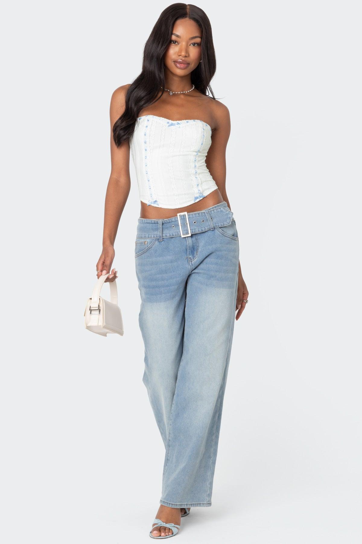 Mist Lacey Ribbon Corset Product Image