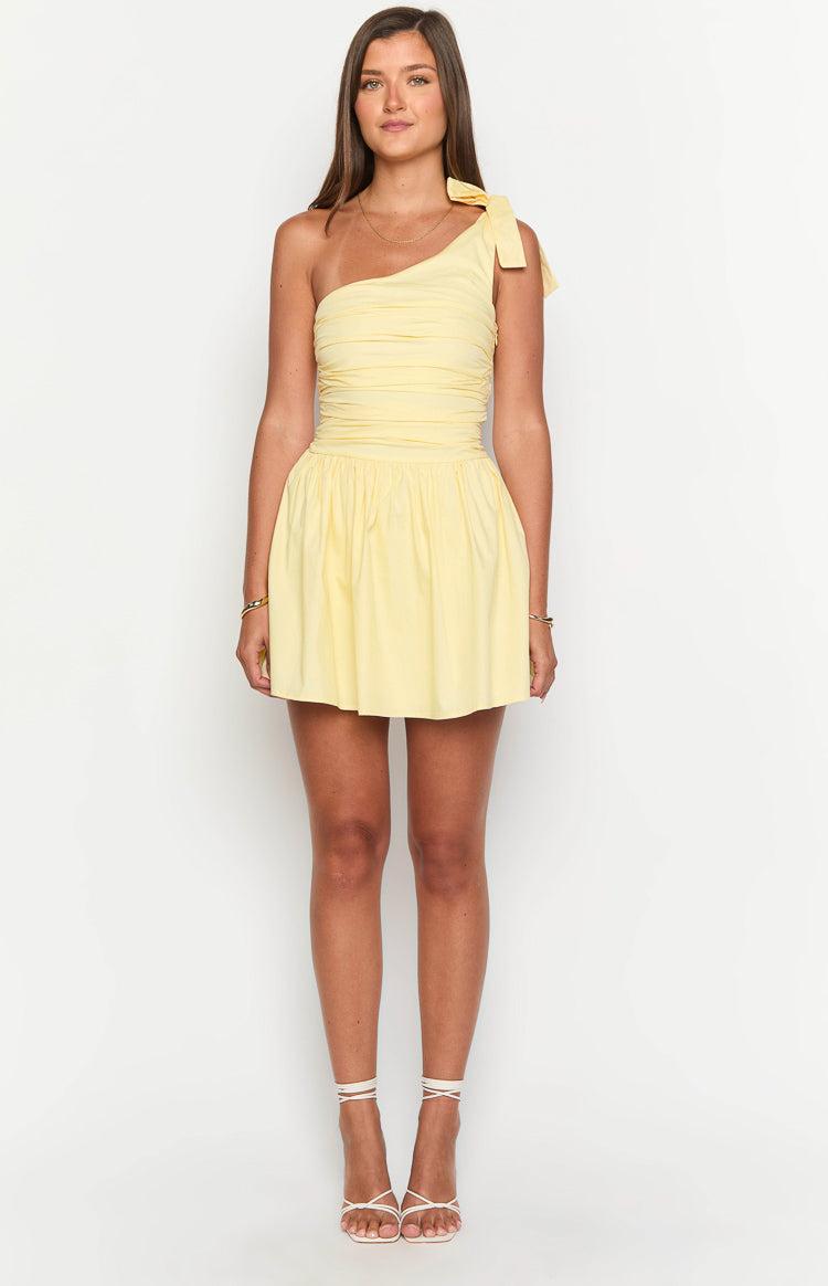 Luther Yellow Mini Dress Girls Product Image