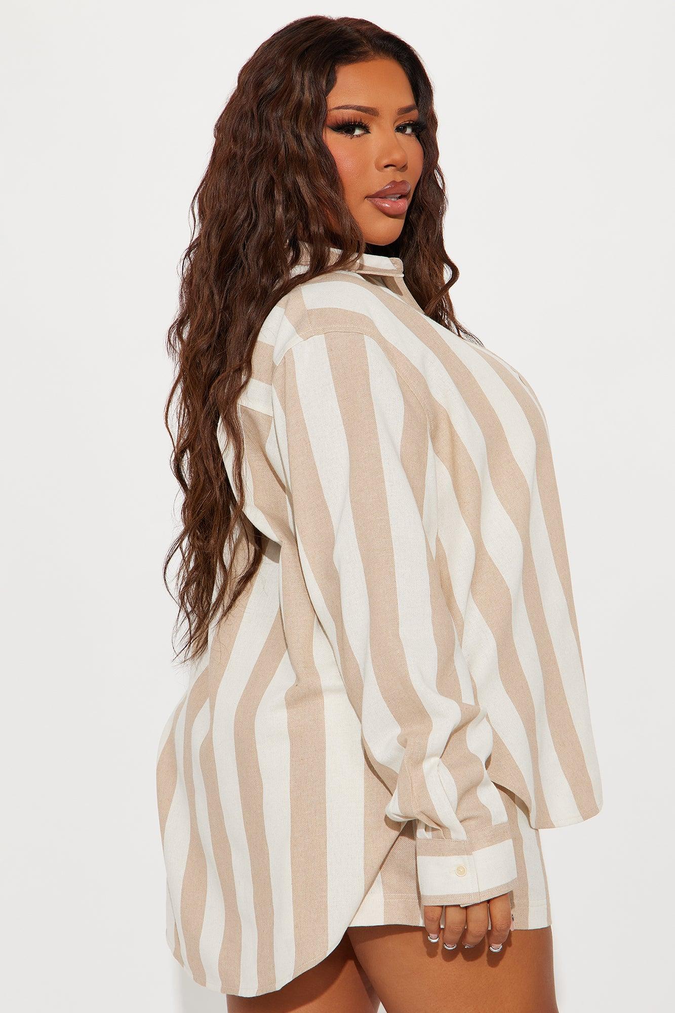 Bahamas Striped Short Set - Khaki/combo Product Image