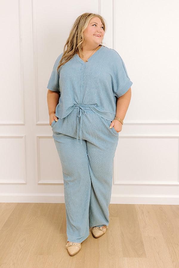 Ready For Vacay High Waist Knit Pants Curves Product Image