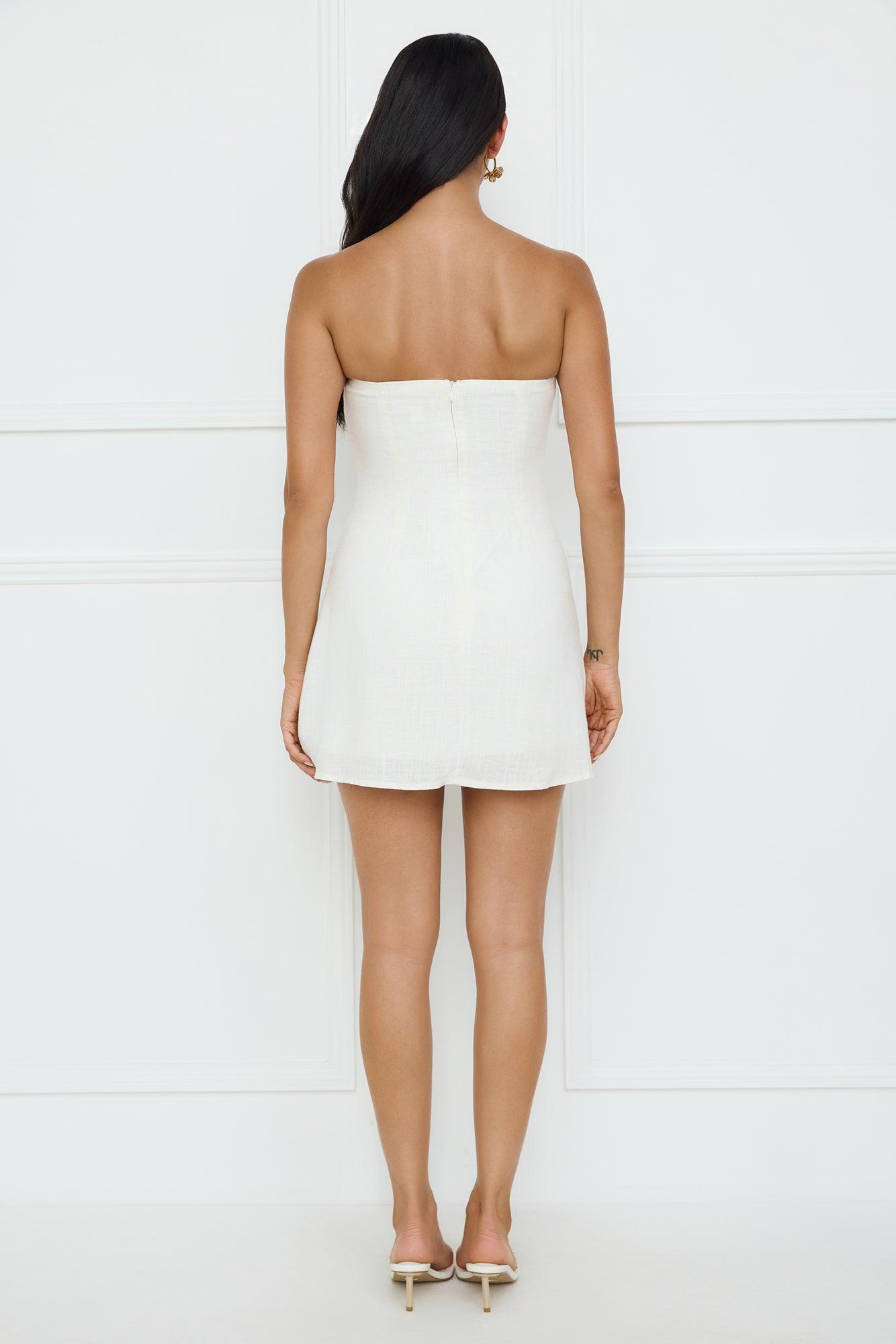 Coconut Love Strapless Mini Dress White Product Image