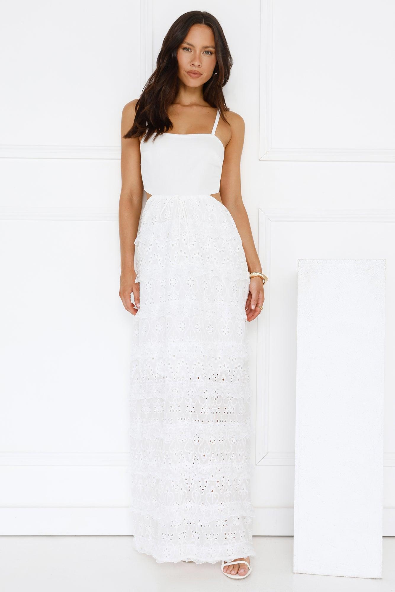 Chic Confidential Maxi Dress White Product Image