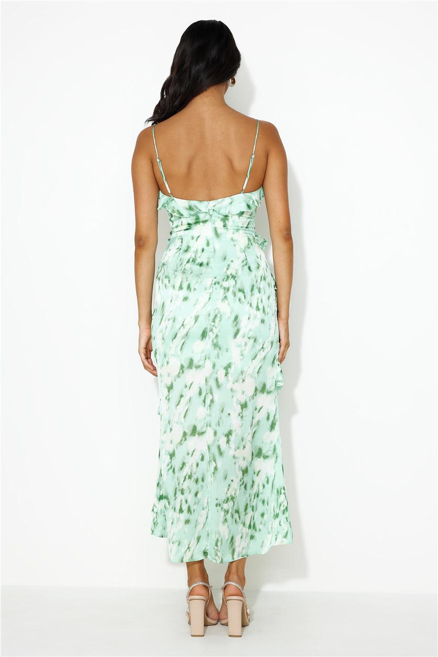 Tickle Fancy Frill Midi Dress Green Product Image