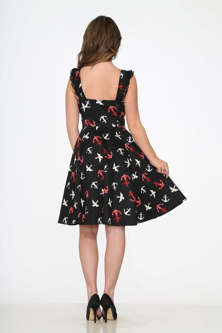 Black Swallow Swing Dress Product Image