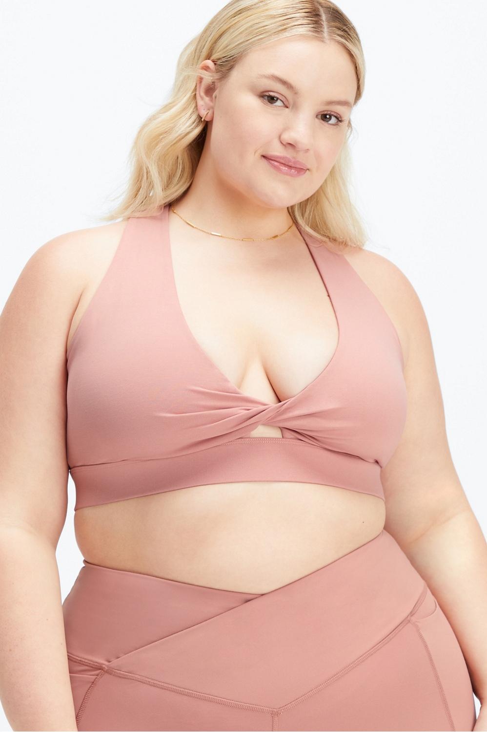 Fabletics Oasis Twist Sports Bra Womens pink plus Size 2X Product Image