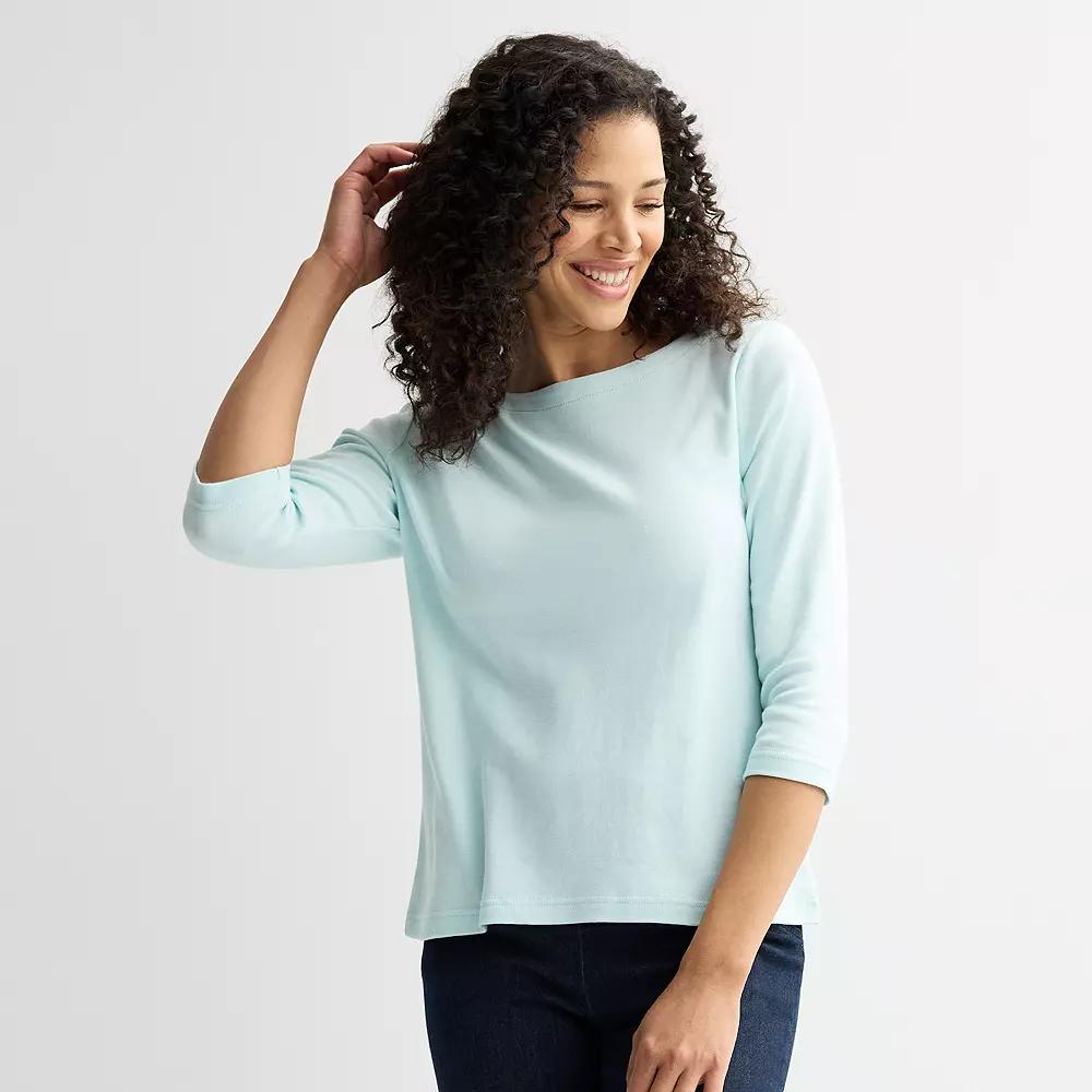 Women's Croft & Barrow® Boatneck Top, Size: XXL, Blue Tint Product Image