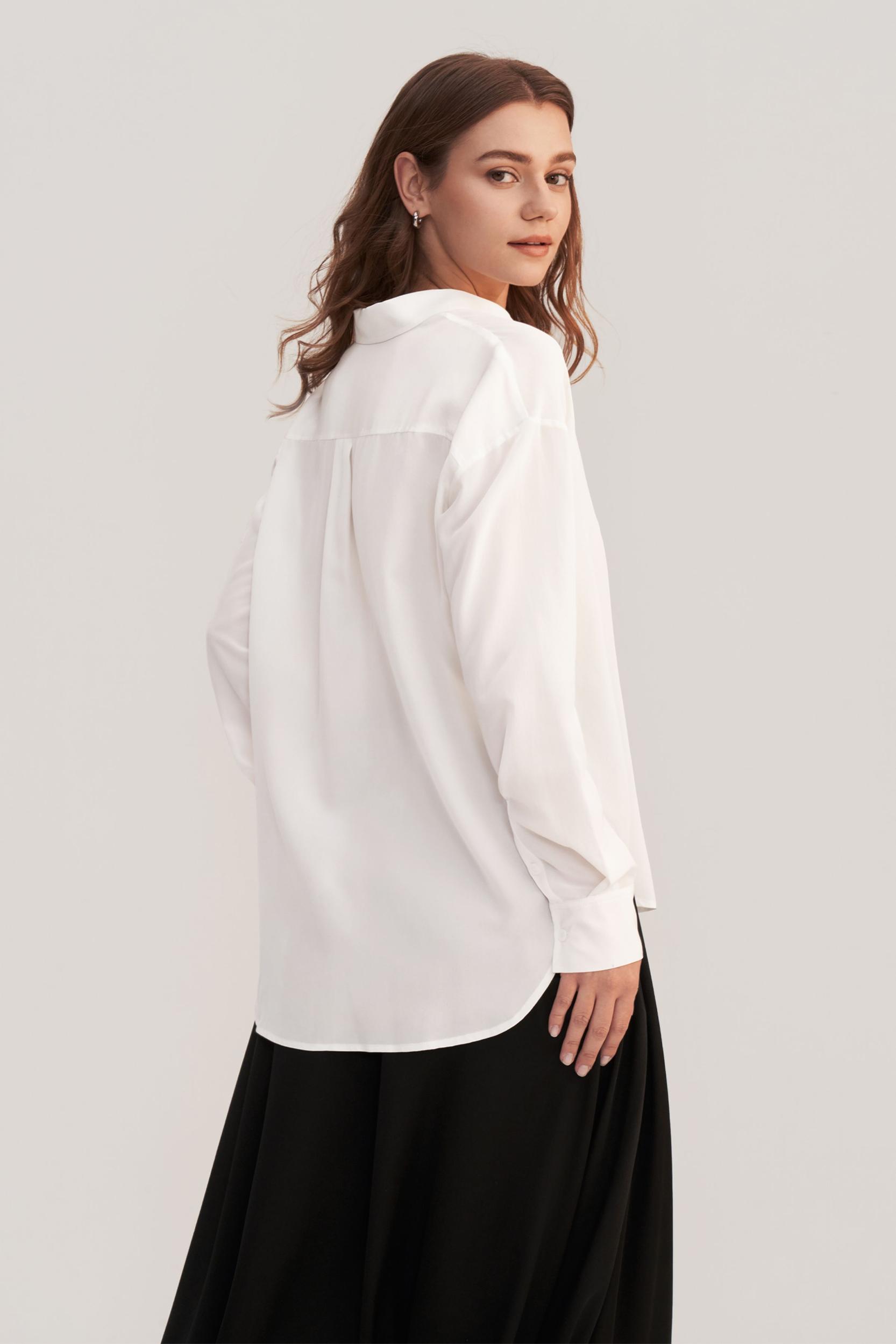 Drop Shoulders Oversize Silk Shirt Product Image
