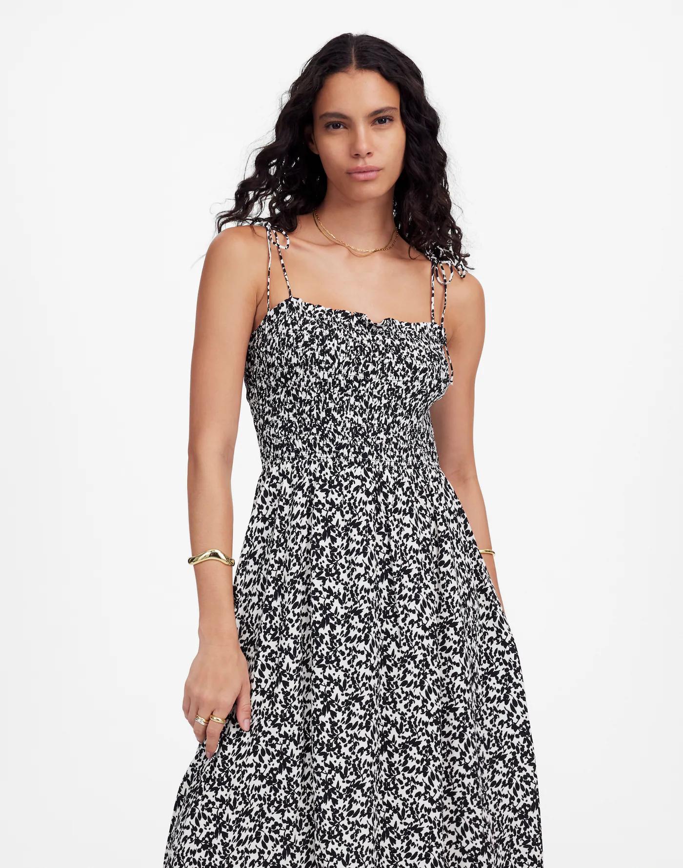 Tie Shoulder Midi Dress in Floral Product Image