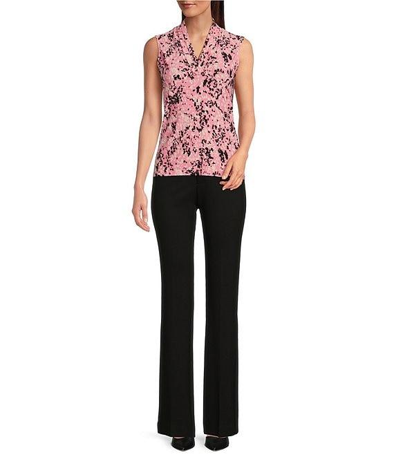 Anne Klein Printed Triple Pleat V-Neck Sleeveless Top Product Image