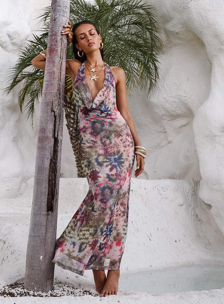 Cassiday Halter Maxi Dress Multi Product Image