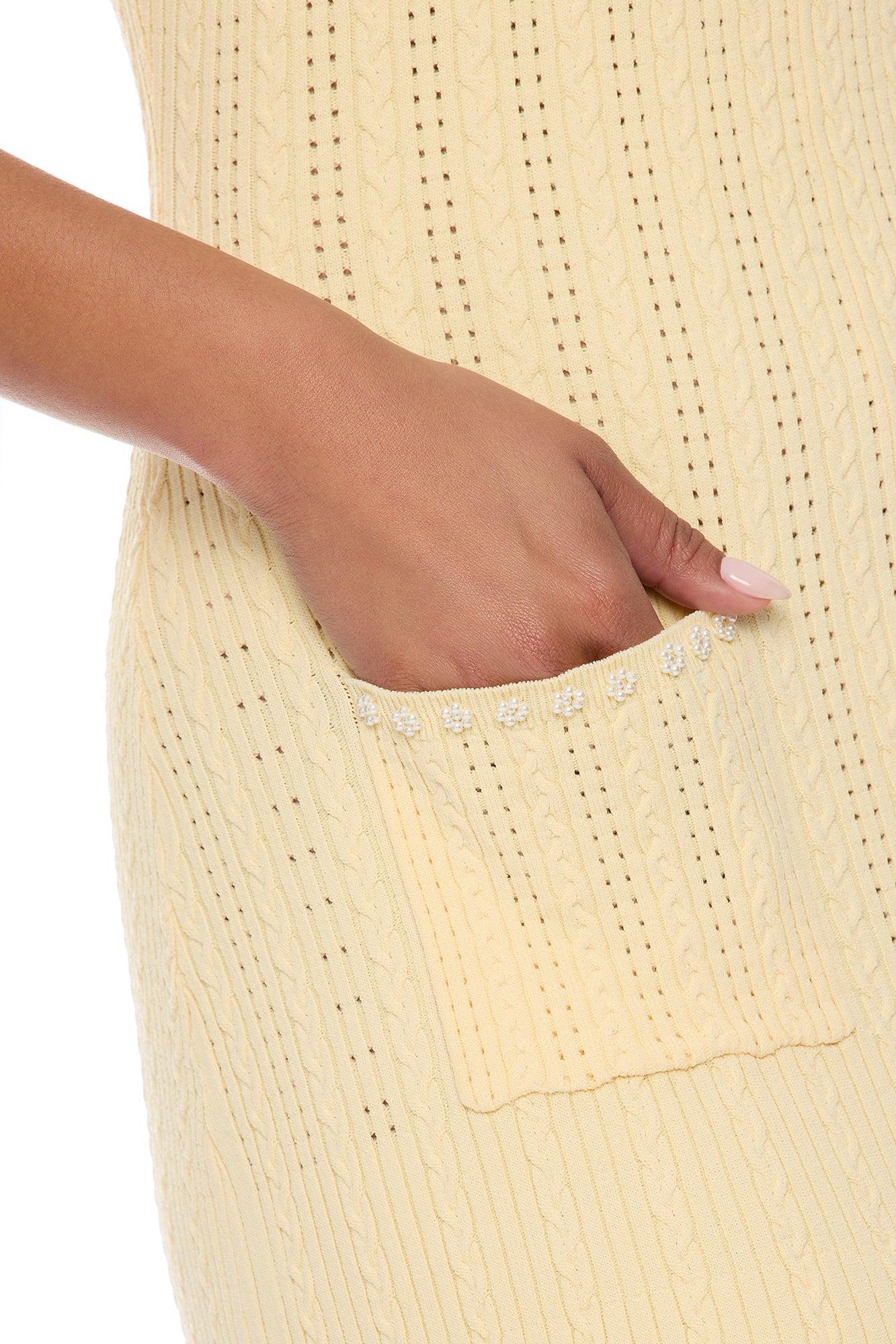 Sweet As Honey Embellished Maxi Dress - Butter Yellow Female Product Image