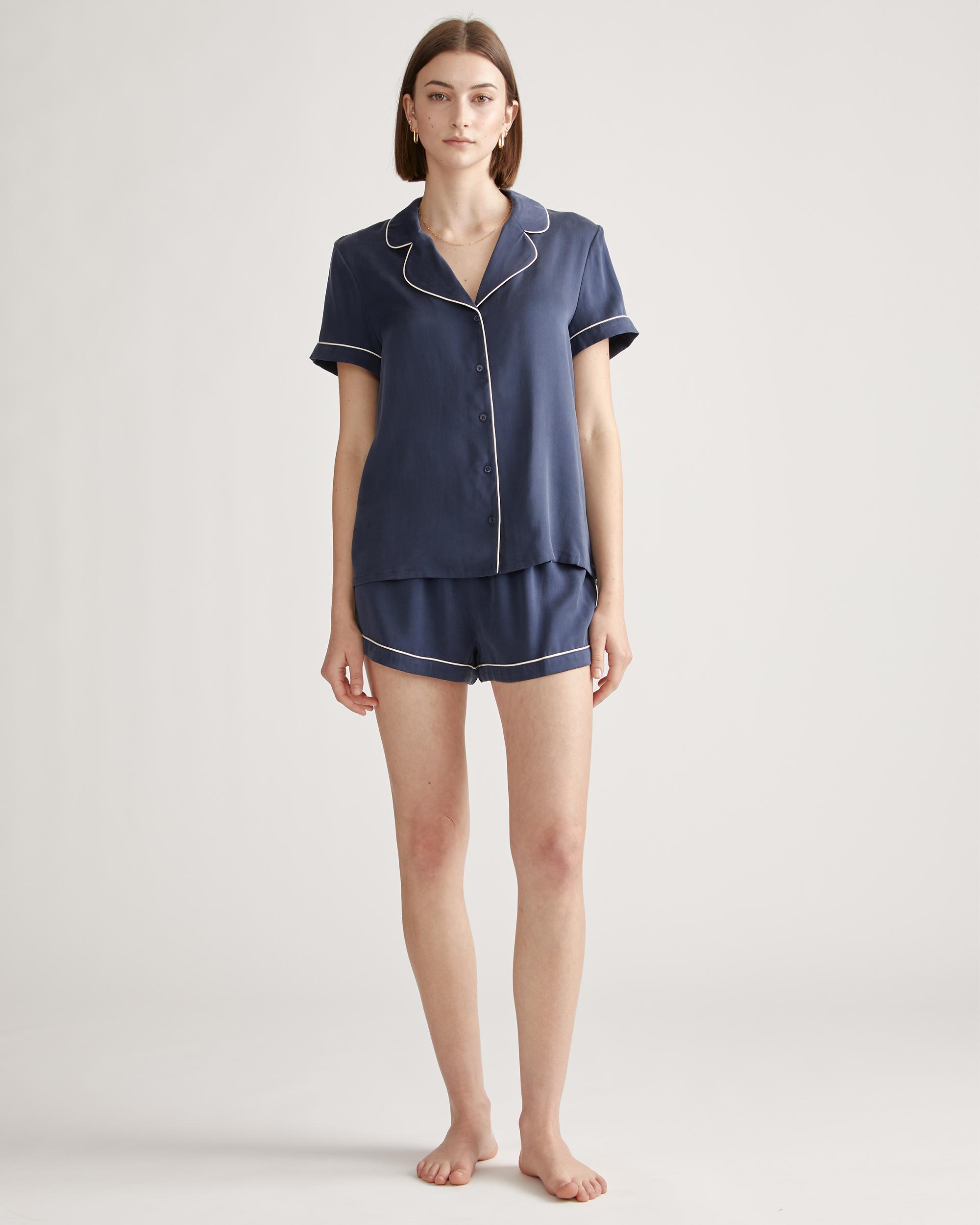 Quince | Women's Pajama Top with Piping Size XL, Silk Product Image