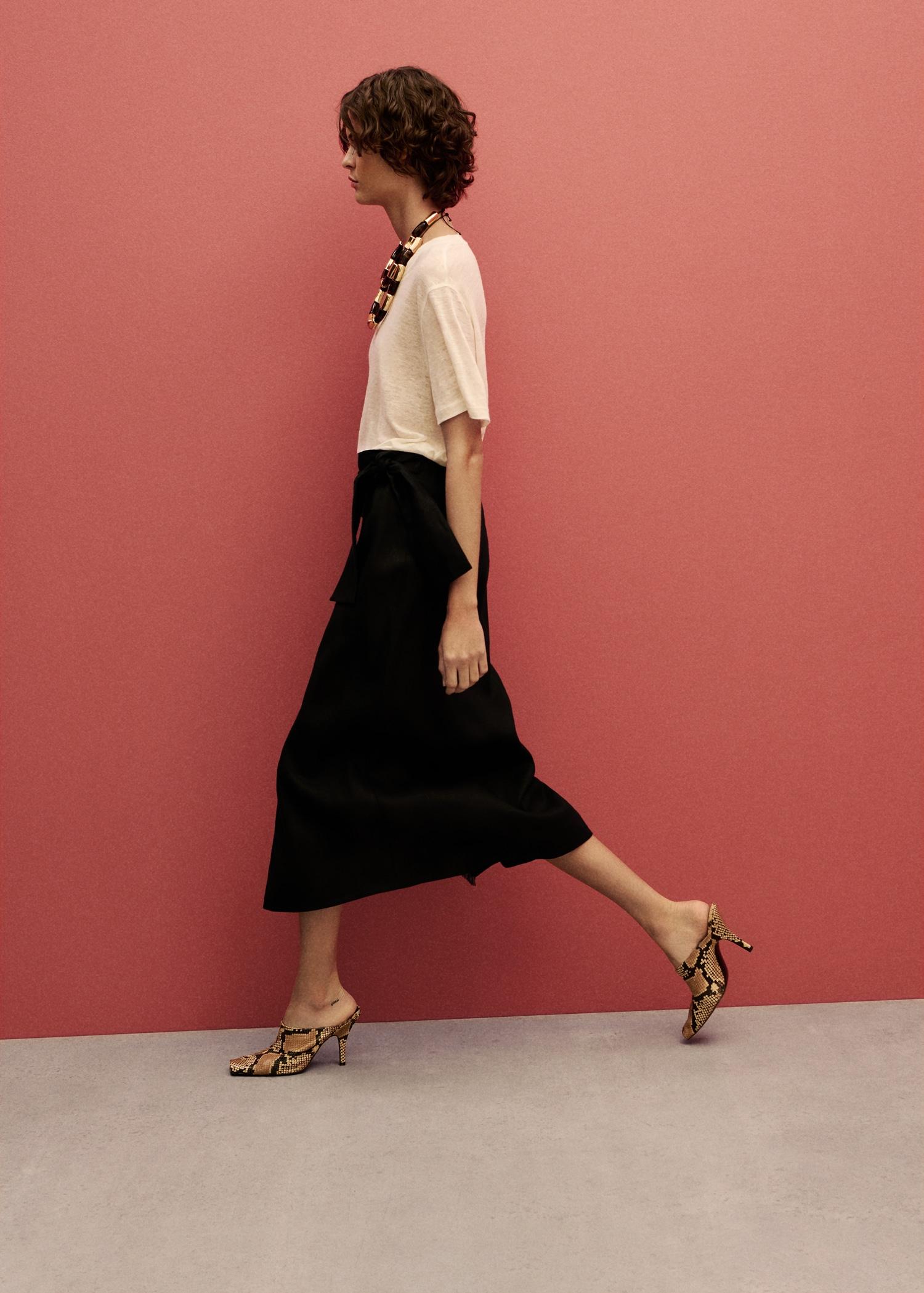 Linen sarong skirt - Women | MANGO USA Product Image