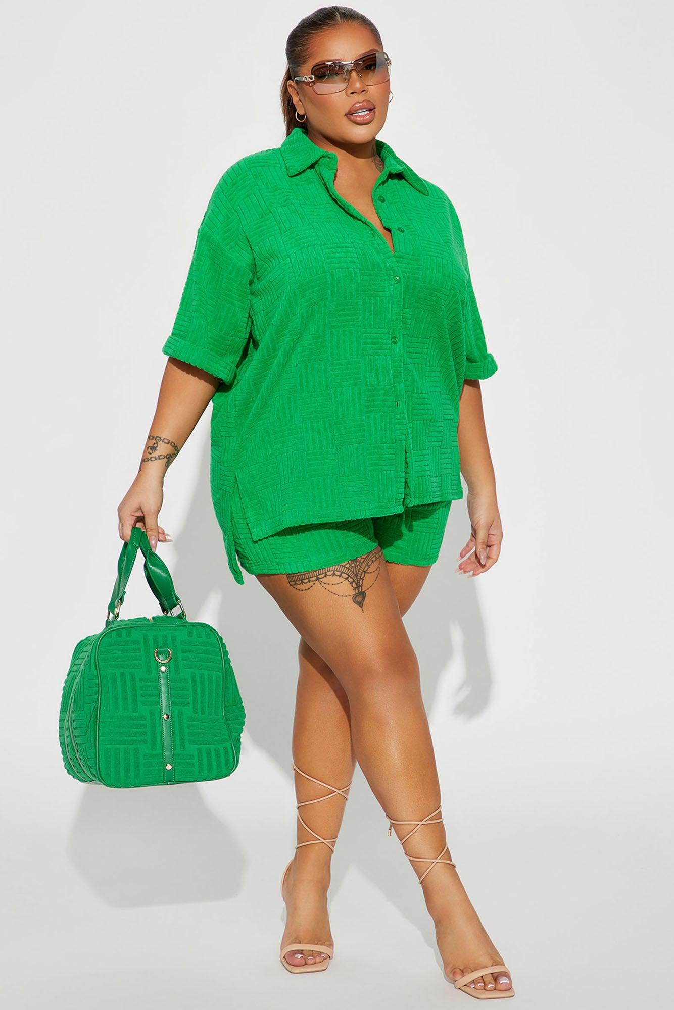 Ayana Terry Cloth Short Set - Kelly Green Product Image