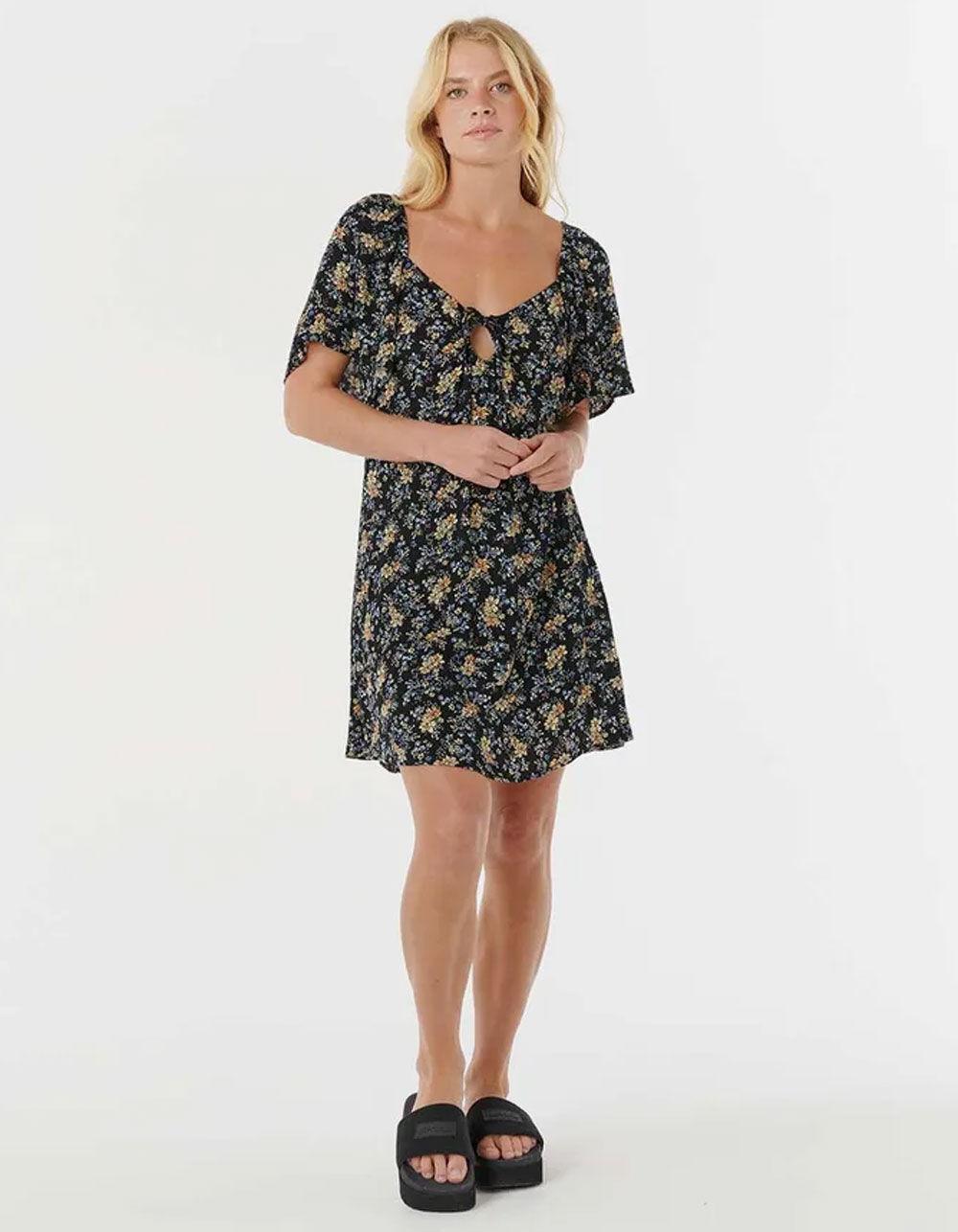 RIP CURL Pacific Rider Ditsy Womens Mini Dress - BLACK COMBO Product Image
