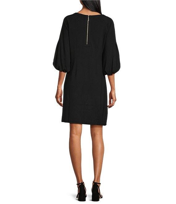 Tommy Bahama Darcy Ponte Knit V-Neck 3/4 Bishop Sleeve A-Line Dress Product Image