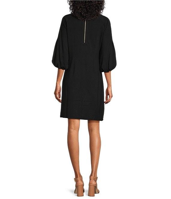 Tommy Bahama Darcy Ponte Knit V-Neck 3/4 Bishop Sleeve A-Line Dress Product Image