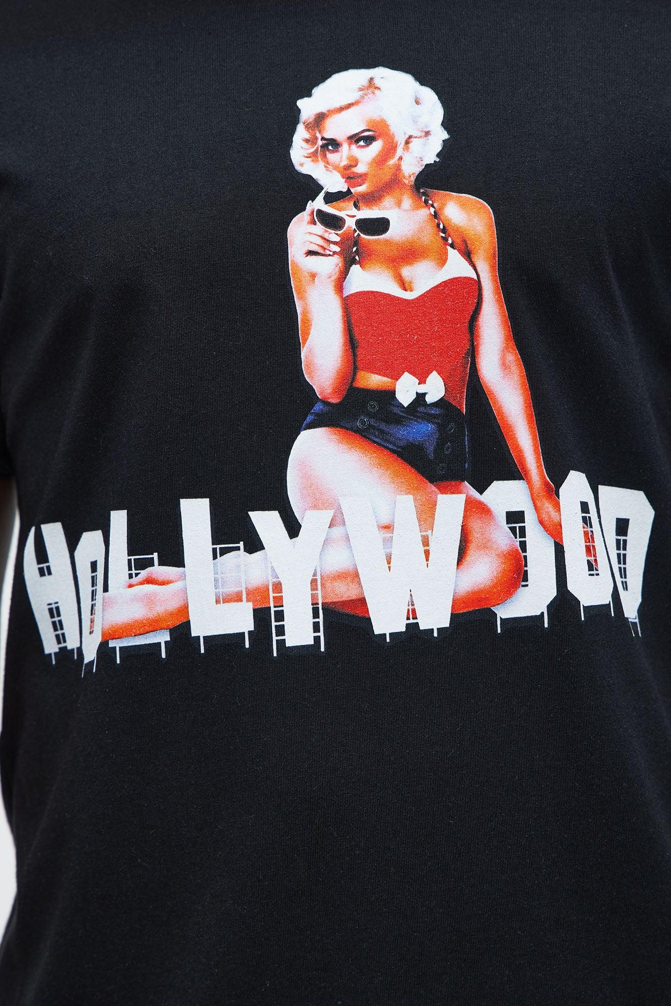 Hollywood Pin-Up Short Sleeve Tee - Black Male Product Image