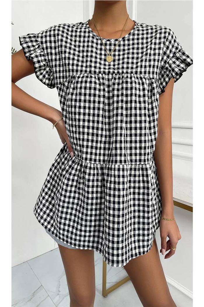 Plaid Ruffle Top Product Image