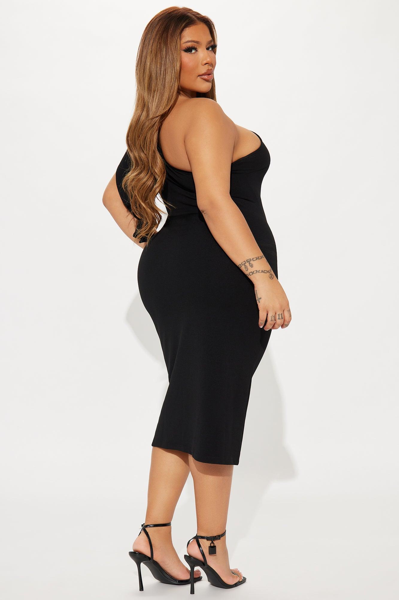 See You At The Yacht Club Body Sculpting Midi Dress - Black Product Image