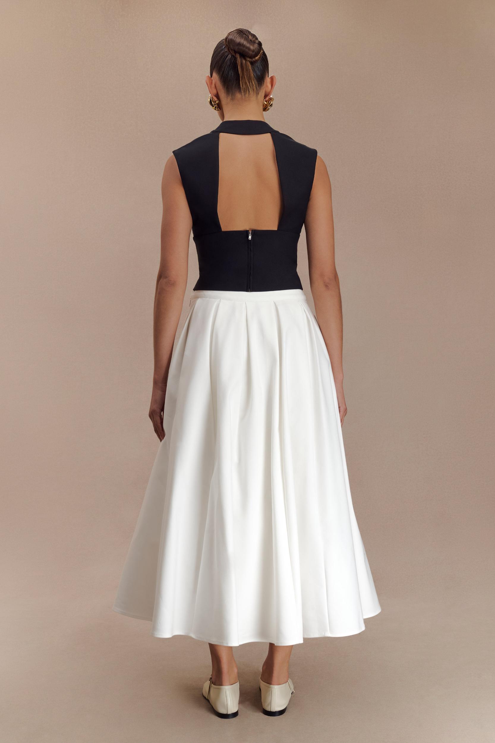 Jemima Sleeveless Cross Over Top - Black Product Image