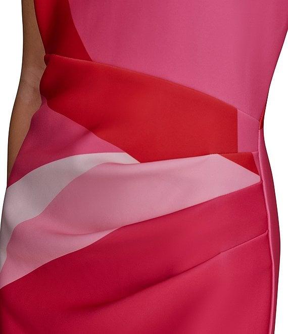 Donna Karan Scuba Boatneck Cap Sleeve Midi Sheath Dress Product Image