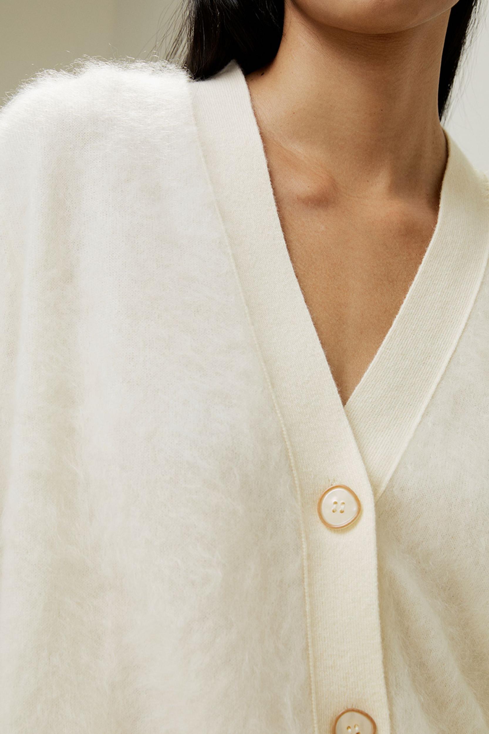 LILYSILK Cashmere Cardigan Women White Premium Cashmere Comfortable Dropped Shoulder Cardigan M Product Image